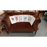 A 1920/30's brown Draylon drop end settee/sofa COLLECT ONLY