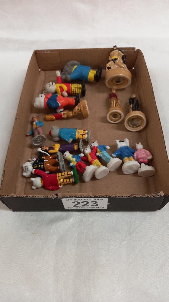 A selection of small Wade Rupert the Bear and Batman related figures along with rubber and lead