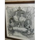 A framed and glazed picture of King Edward VII, Queen Alexandra and their children. COLLECT ONLY.