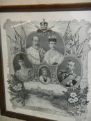 A framed and glazed picture of King Edward VII, Queen Alexandra and their children. COLLECT ONLY.