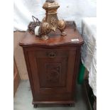 An Edwardian oak purdonium coal box with brass galley COLLECT ONLY