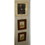 Two rosewood framed pictures and one other. COLLECT ONLY.