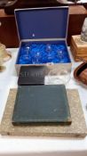 A box set of Edinburgh crystal wine glasses, boxed Stuart crystal bowl and 2 cased sets of cutlery