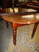 A Victorian mahogany extending dining table with two leaves, COLLECT ONLY.