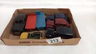 1950's Dinky cars and vans including Riley, Standard Vanguard, Jeep and Austin Devon