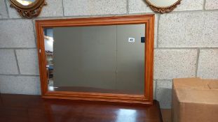 A pine framed mirror 74cm x 48cm COLLECT ONLY