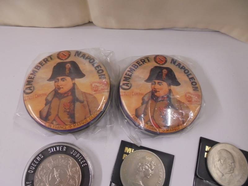 A Churchill crown, three others and two Napoleon tins. - Image 3 of 3