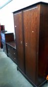 A dark wood 5 piece bedroom set, wardrobe, chest of drawers, dresser & 2 bedsides COLLECT ONLY