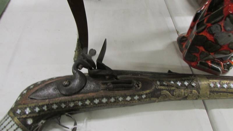 A 19th century Afghan Jezel rifle, COLLECT ONLY. - Image 3 of 5