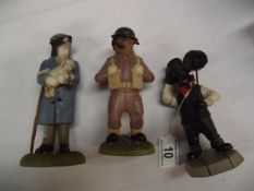 3 Robert Harrop doggie people, dog figures, soldier, chimney sweep and shepherd