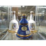 Three Wade Bells whisky decanters with contents. COLLECT ONLY