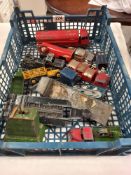 A quantity of play worn die cast including Dinky, Chad Valley, Triang & minic etc.