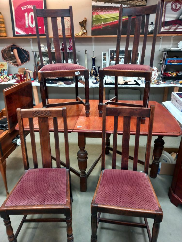 A set of 4 Edwardian oak dining chairs COLLECT ONLY