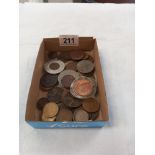 A quantity of old mainly UK coins including Churchill Crown