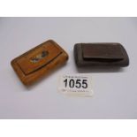 Two 19th century wooden snuff boxes.