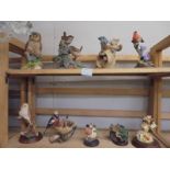 Nine assorted collector's bird including owls, robin etc., COLLECT ONLY.