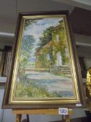 An oil on board rural scene signed K T H Johnson, COLLECT ONLY.