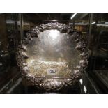 A silver plate drinks tray.