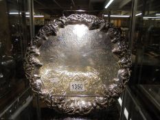 A silver plate drinks tray.