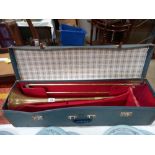 A cased trombone by Dearman D.A. London a/f, needs attention COLLECT ONLY