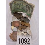 A mixed lot of old coins.