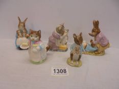 Five Beswick Beatrix Potter figures - Bibby, Johnny Town Mouse, Tabitha Twitchet & Miss Moppet,