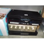 3 vintage HiFi Goodmans equalizer Sanyo twin cassette deck realistic amplifier SA-1500