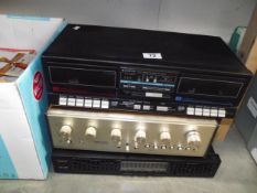 3 vintage HiFi Goodmans equalizer Sanyo twin cassette deck realistic amplifier SA-1500