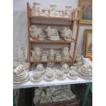 A large quantity of Autumn leaves dinner ware etc, including tablecloths, curtains, napkins, storage