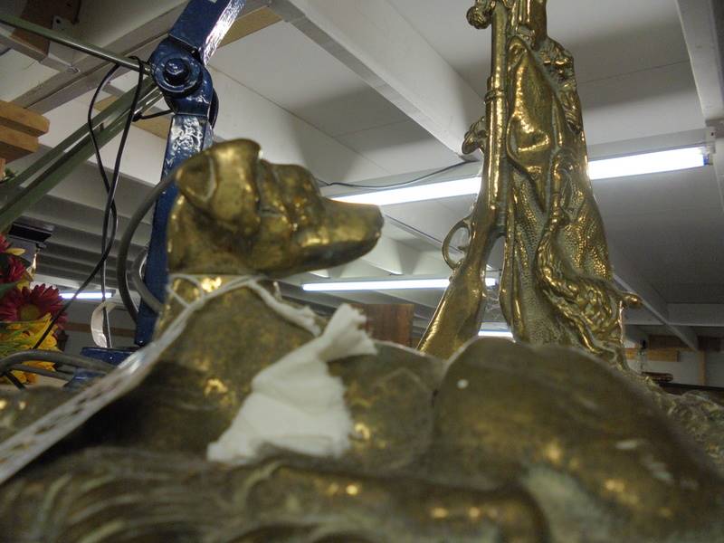 A cast brass umbrella/stick stand featuring a dog, COLLECT ONLY. - Image 2 of 2
