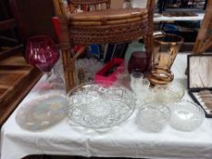 A quantity of glass dishes & vases etc. COLLECT ONLY