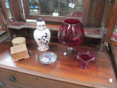 A mixed lot of pottery and glass etc including Masons