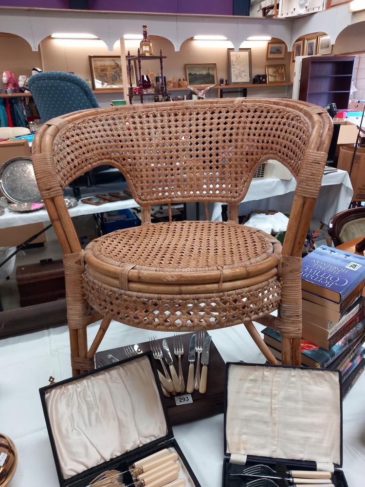 A pair of bamboo framed Bergere conservatory armchairs COLLECT ONLY - Image 3 of 3