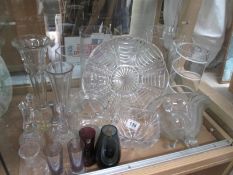 A good selection of glassware including vases etc