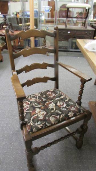 A set of six oak ladderback dining chairs. COLLECT ONLY. - Image 2 of 3