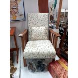 A lovely vintage children's reclining chair, recently recovered with Laura Ashley fabric - COLLECT