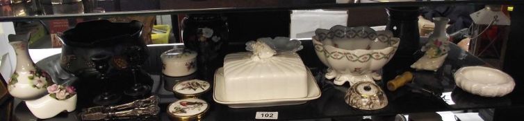 A good mixed lot of china etc. including Coalport & vintage cheese dish with shell adornment