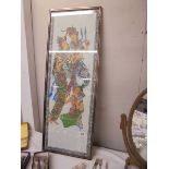 A framed and glazed Asian dancers print. COLLECT ONLY.