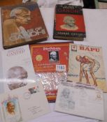 A collection of books and ephemera relating to Mohatma Ghandi.