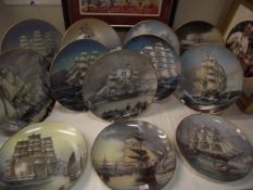 12 Franklin Mint 1981 Clipper Ship collectors plates