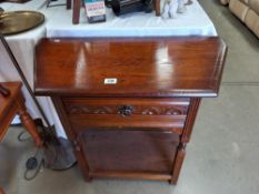 A solid oak hall table with carved drawer COLLECT ONLY