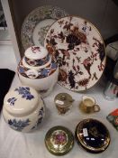 A quantity of pottery and porcelain including ginger jar, Limoge, Spode etc