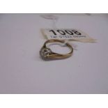A 9ct gold diamond solitaire ring, size G, 2 grams.