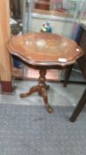 An inlaid occasional table, COLLECT ONLY.