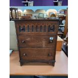 A 3 drawer dark wood cabinet COLLECT ONLY