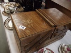 a large vintage sewing box + contexts including cotton reels etc