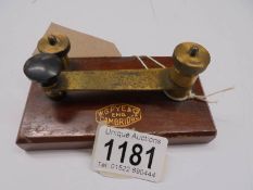 A Morse code key by W. G. Pye & Co., Cambridge.