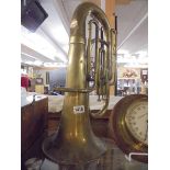 A brass euphonium.