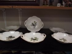 6 Coalport British bird dishes including Jay, Blue tits etc