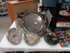 A good lot of silver plate including trays & butter dish etc. COLLECT ONLY